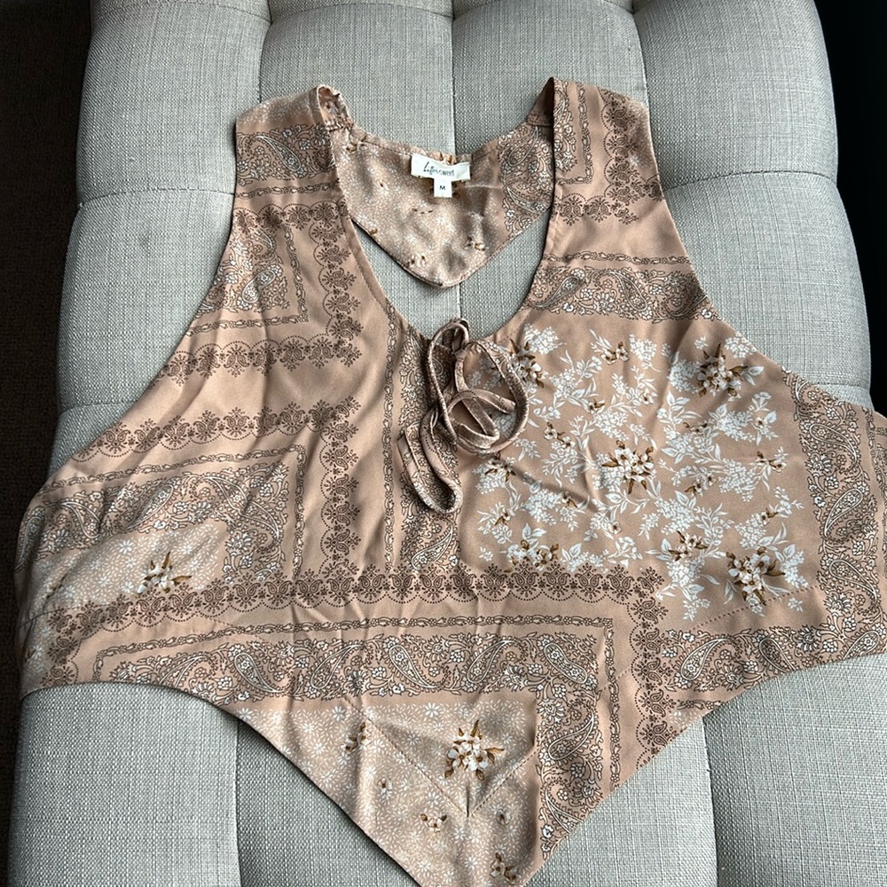 Bittersweet, women’s tank top with back tie